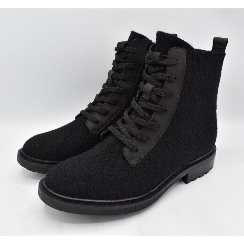 Sofft Womens Size 8.5 Landee Black Lace Up Knit Combat‎ Boots